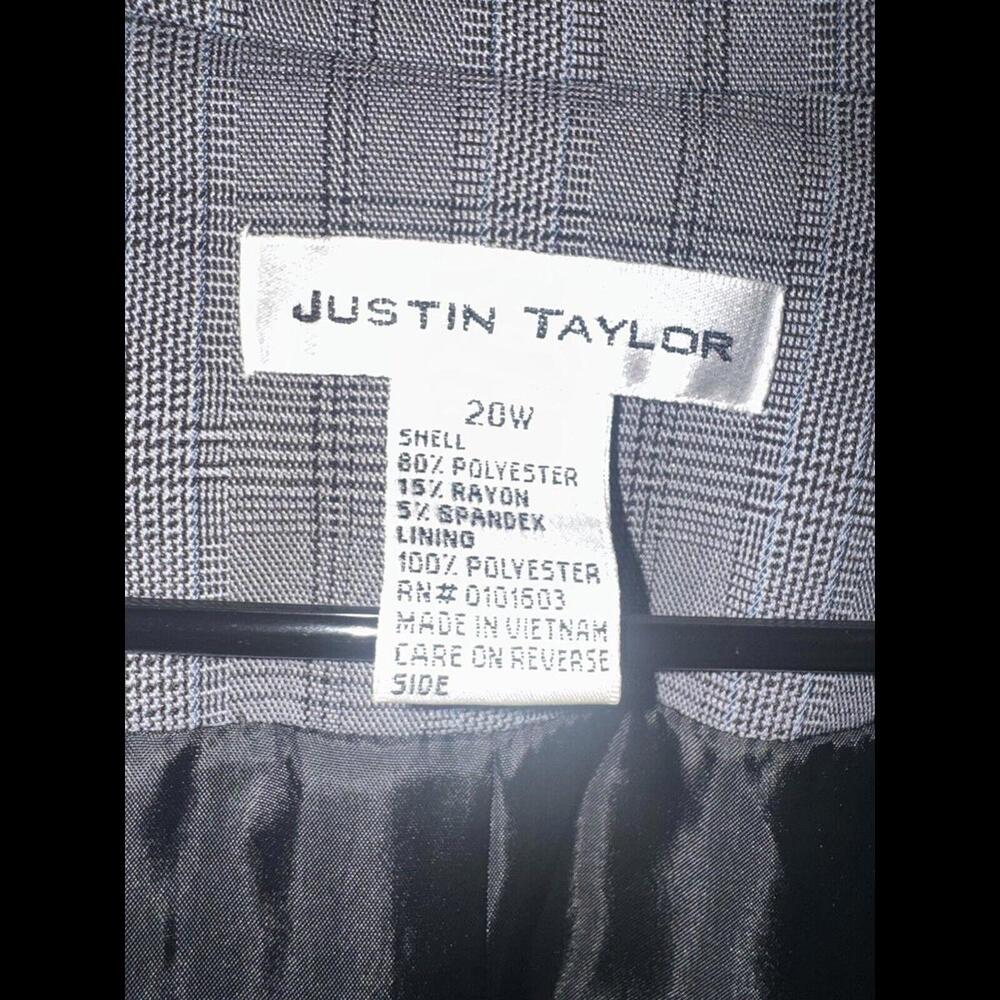 Womens Justin Taylor Blazer & Skirt Matching Set, Size 20W Gray Night Out / Work - Picture 5 of 5